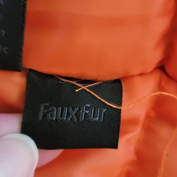 Madden Girl Anorak Olive Green Faux Fur Hooded Jacket L - Picture 8 of 8